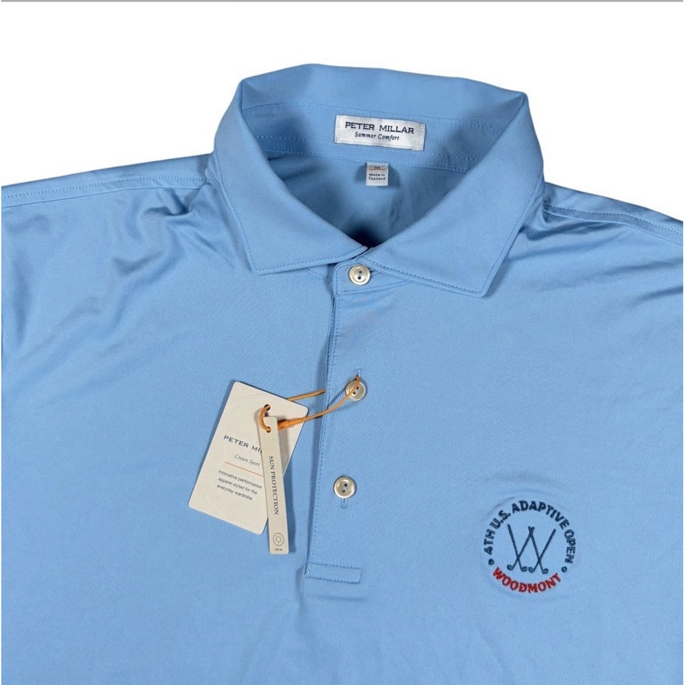 Peter Millar Summer Comfort Polo Shirt Men Blue Performance Jersey Crown NWT